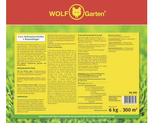 Rasendünger mit Unkrautvernichter WOLF-Garten, 6 kg / 300 m² Reg.Nr. 2786-903 - Bild 5 von 7