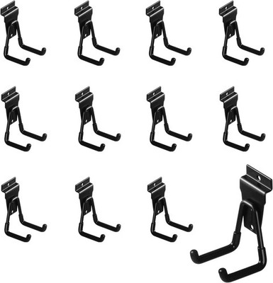 12Pack Slatwall Hooks Heavy Duty Accessories 12PC U Hooks, Black 