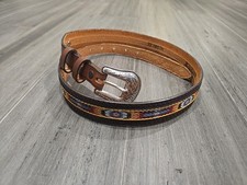 Women  s Navajo Style Justin Belt Leather Western Wear Size 32 Inch USA 585TN