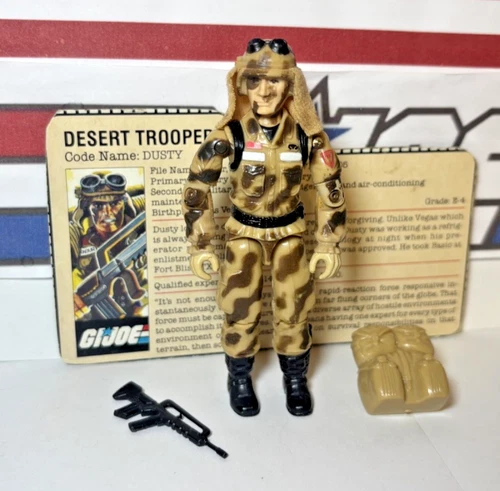 GI Joe Dusty 1985 v1 *NEAR MINT, Near Complete w/File Card!* Vintage ARAH NICE!!