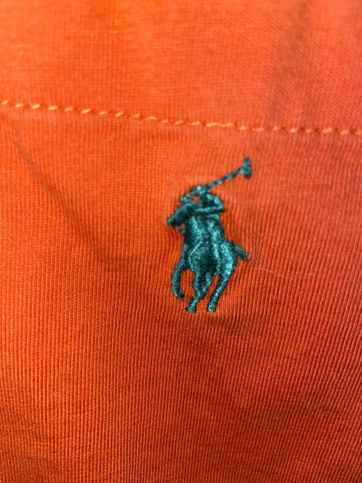 Polo Ralph Lauren Uomo Manica Corta Arancione Tshirt Taglia M Girocollo Teal Pony