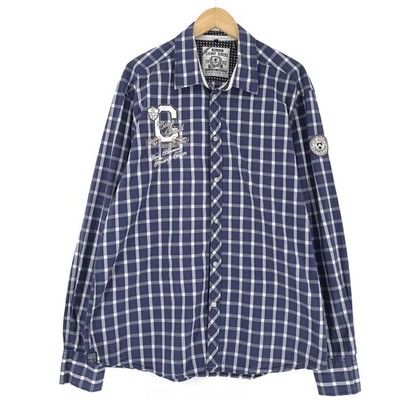 Camp David Mens Shirt Blue Check Cotton Button Up Casual Everyday Bl1 Size 3XL