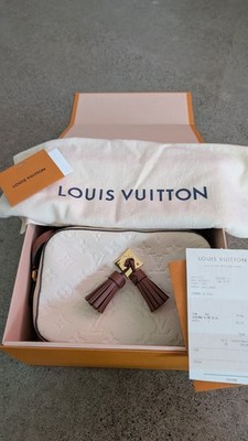 Louis Vuitton Saintonge Crossbody Bag Empreinte Leather Beige Brown