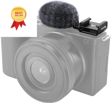 SmallRig Cold Shoe Adapter with Wind Muff Windshield for Sony ZV-1F / Black 