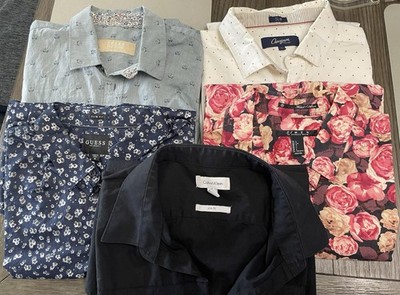 Lot of 5 Men s Button Down Long Sleeve Mixed NAME BRANDS Size M/L