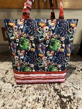 Custom Nightmare Before Christmas Movie Large 4 pockets cotton market tote bag