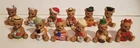 HOMCO BISQUE PORCELAIN TEDDY BEAR CALENDAR MONTH YEAR FIGURE SERIES LOT/12 #1413