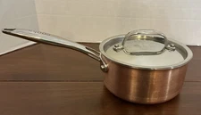 Cooks JCP Home Tri Ply Copper Aluminum Stainless 1.5 Qt Saucepan With Lid