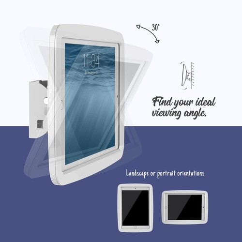 Tablet Wall Mount Compatible with 10.2 inch iPad 7th 8th 9th Gen Lockable Til... - Picture 5 of 9