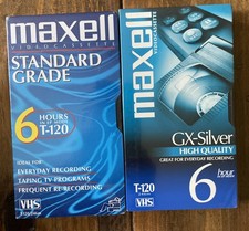Maxell GX-Silver  Standard Grade T-120 VHS Video Cassette Tapes Sealed