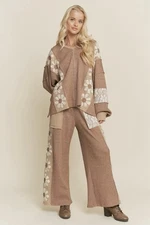 Davi & Dani 2 Piece SET Top And Pants Woman’s Size Small NWT color Mocha