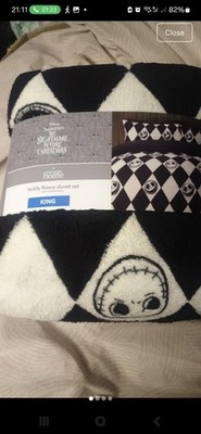 Nightmare Before Christmas Jack Teddy Fleece Bettbezug Set Harlekin King Size