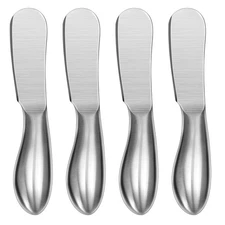 Spreader Knife Set, 4-Piece Cheese and Butter Spreader Knives, One-piece Stai...