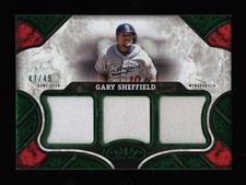 2025 Topps Tier One Gary Sheffield Triple Relics Game-Used Green /49 LA Dodgers