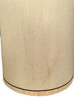 Vintage Mid Century Drum Lamp Shade Pair Beige Brown Stripe 17" Tall — photo 5