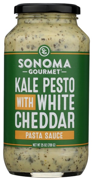 Salsa de pasta Sonoma gourmet pesto de col rizada con queso cheddar blanco 25 OZ