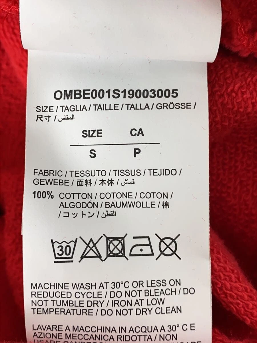 OFF WHITE Felpa con cappuccio zip bianco sporco S cotone stampa rossa OMBE001S19003005 usata