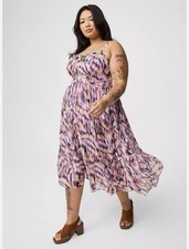 Torrid Midi Chiffon Sleeveless Tiered Dress Purple Lavender size 3X