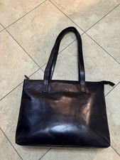 Rowallan Leather Tote Bag Hardly Used 14’ X 10’ Strap 11’ navy
