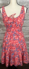 Gap Sleeveless Mini Dress Pink Floral Ruffle Hem XXS
