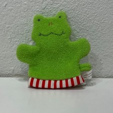 Russ Berrie Green Frog Bath Mitt Washcloth Puppet Children's Toy 21749 NWT