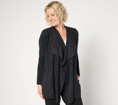 Barefoot Dreams Women's Top Sweater Sz L Regular CozyChic Lite Black A669829