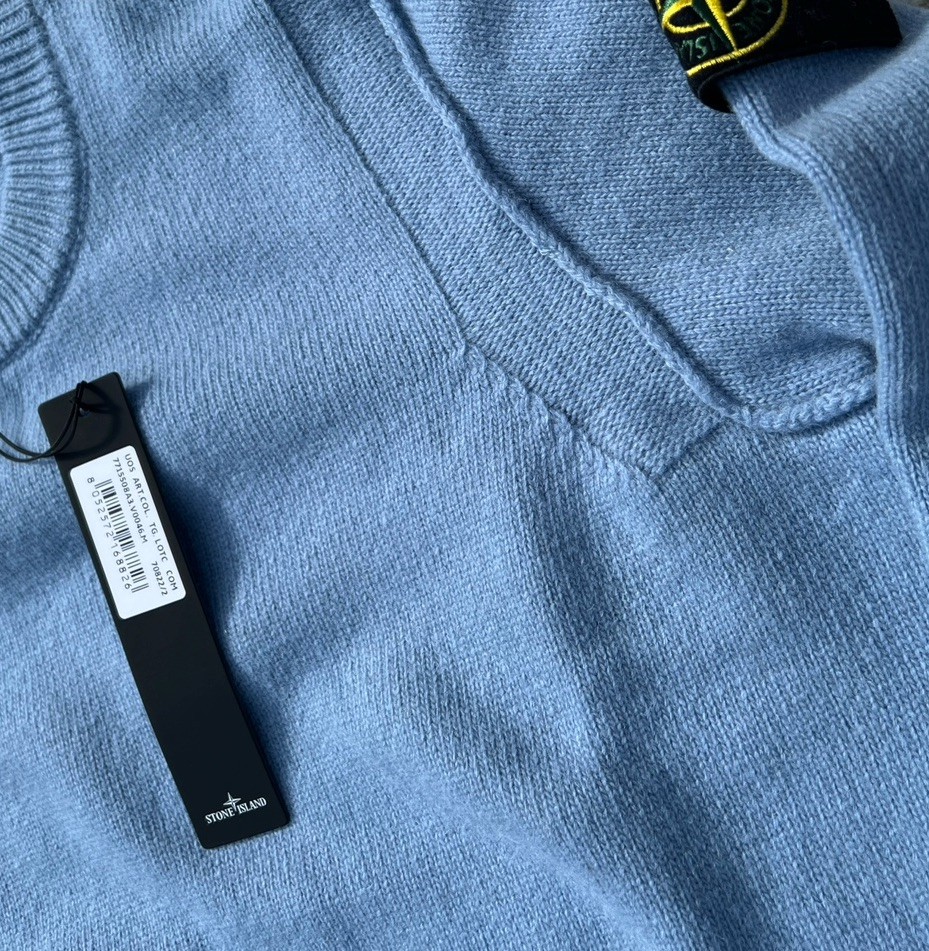 BNWT Stone Island 508A3 jumper M Blue RRP£385 V0046 80% Lambs wool