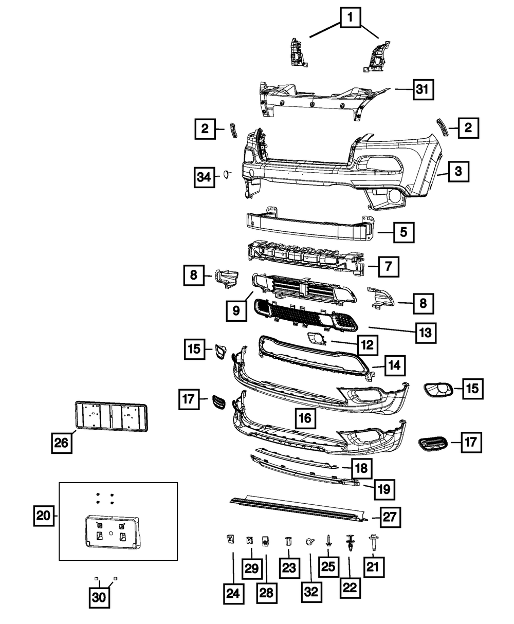 Genuine Mopar Fascia Applique 5NJ66TZZAB