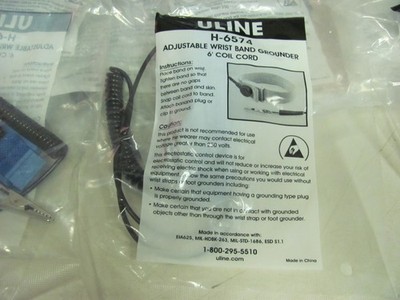 U-LINE Fabric Adjustable Wrist Band Strap Grounder 6 FT Coil Cord H-6574
