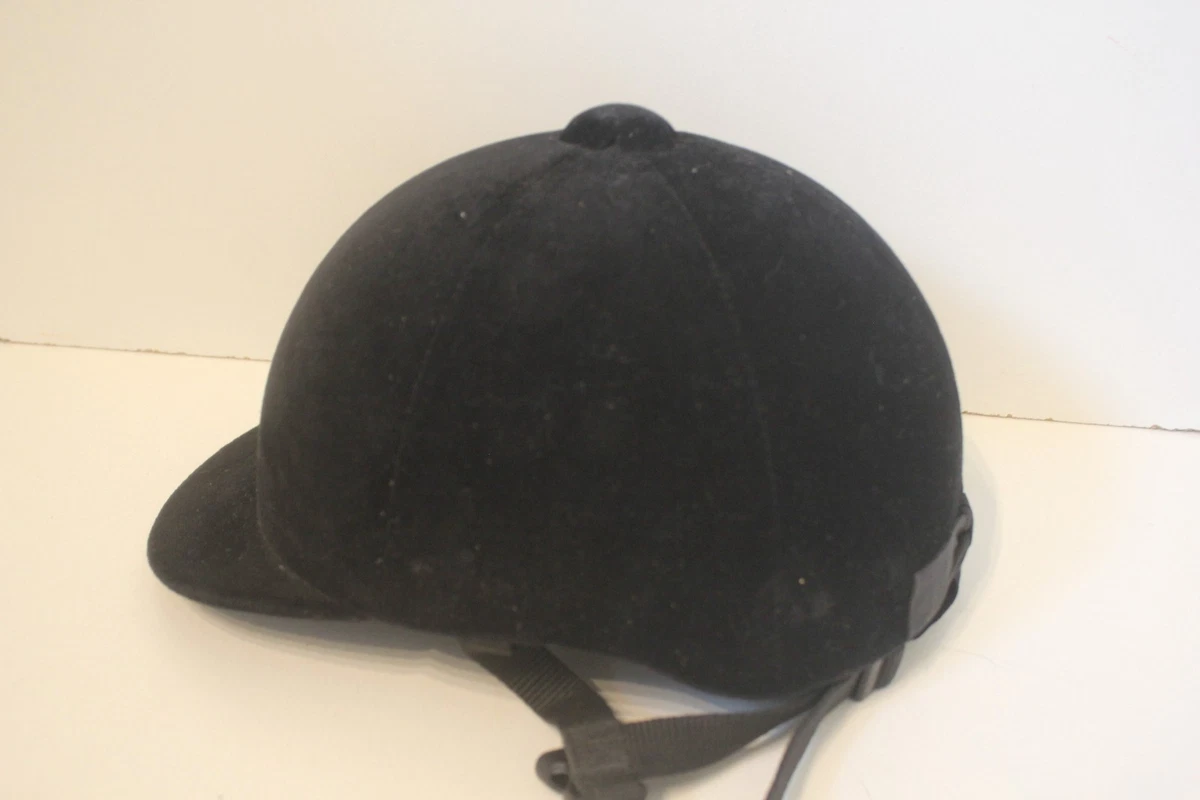 CASQUE D'ÉQUITATION BOMBE CAVALIER VELOURS NOIR