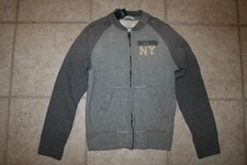 NWT Abercrombie Boys Medium Size 10 NY Logo Gray Zip Sweat Jacket