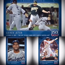 🛑👀 Topps 150 Years Of Baseball #79-#81 Robinson, Jeter, & Campanella 🔥