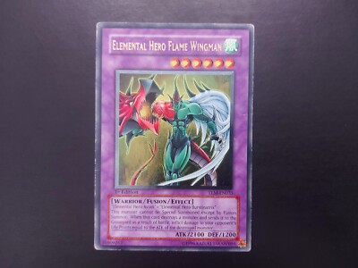 Elemental Hero Flame Wingman TLM-EN035 Ultimate Rare 1st Edition Gold Eye Stamp