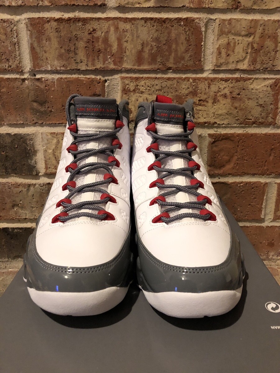 New 9 Nike Air Jordan 9 IX Retro Fire Red White Cool Grey  display picture 1