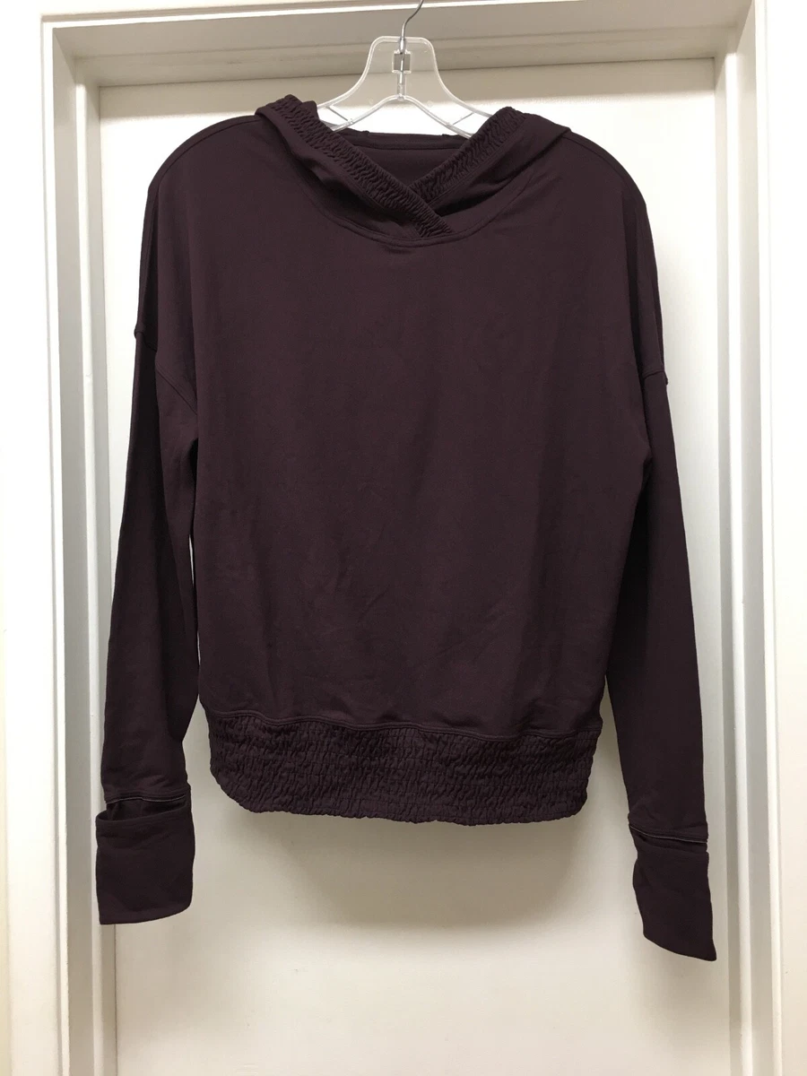 Lululemon Lead The Pack Hoodie Pullover Long Sleeve Cuffins Black Cherry 4  EUC