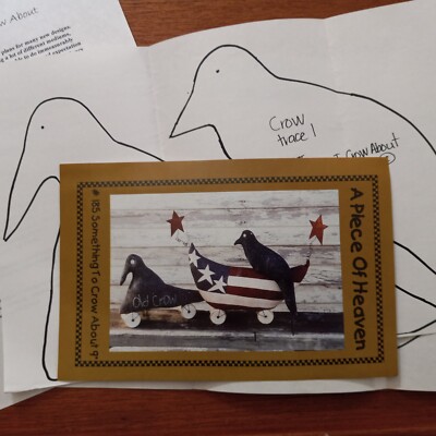 Primitive Style Sewing Pattern Craft Old Crows USA RedWhite&Blue Vintage Pattern
