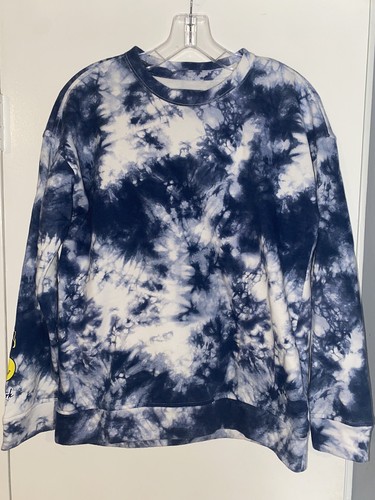 Girls Abercrombie Kids Kind Crew Blue Tie-Dye Long Sleeve Sweatshirt Size 15/16 - Picture 1 of 6