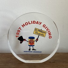 Vintage Northrop Grumman Commercial Aircraft Advertising Lucite Paperweight