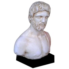 Asclepius bust sculpture handmade plaster artifact