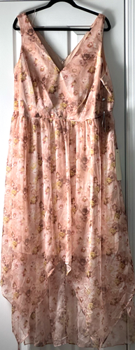 Adrianna Pappel Kleid Damen rosa zum Binden hoher bis niedriger Saum Maxie Größe 18W Y2k Beachy - Bild 24 von 24