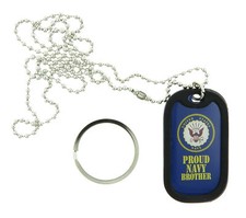 U.S. Navy Proud Brother USN United States USA Military Dog Tag/Keychain