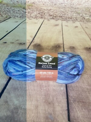 Loops&Threads Horizon Tweed Thick&Thin Bulky Roving Deep Water Yarn 60yds New