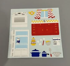 NEW!! Mrs. Grossman’s Vintage 1999 Stickers Blue Pots Red Sink 6”x6” 1 Sheet