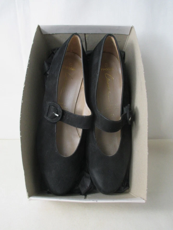 Zapatos De Tacón Clásicos HASSIA Vintage Para Dama UK 5,5 Negro Talla 38 - Imagen 3 de 4