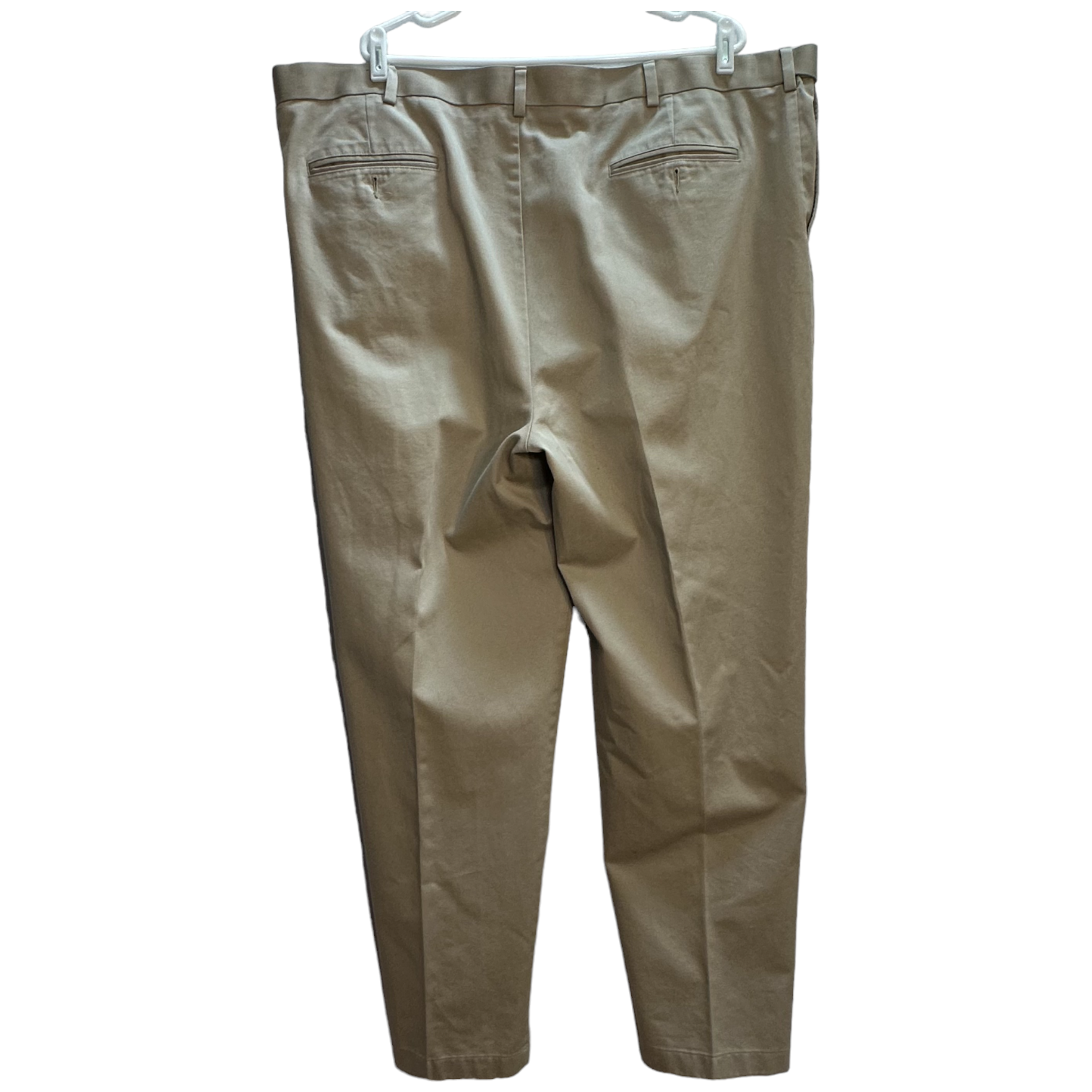 Roundtree & Yorke Pleated Khaki Pants Men's Size 46x32 Brown Cotton