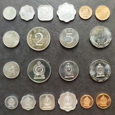 SRI LANKA COMPLETE SET 1+2+5+10+25+50 Cent 1+2+5+10 Rupees 1978-2016 UNC LOT 10*