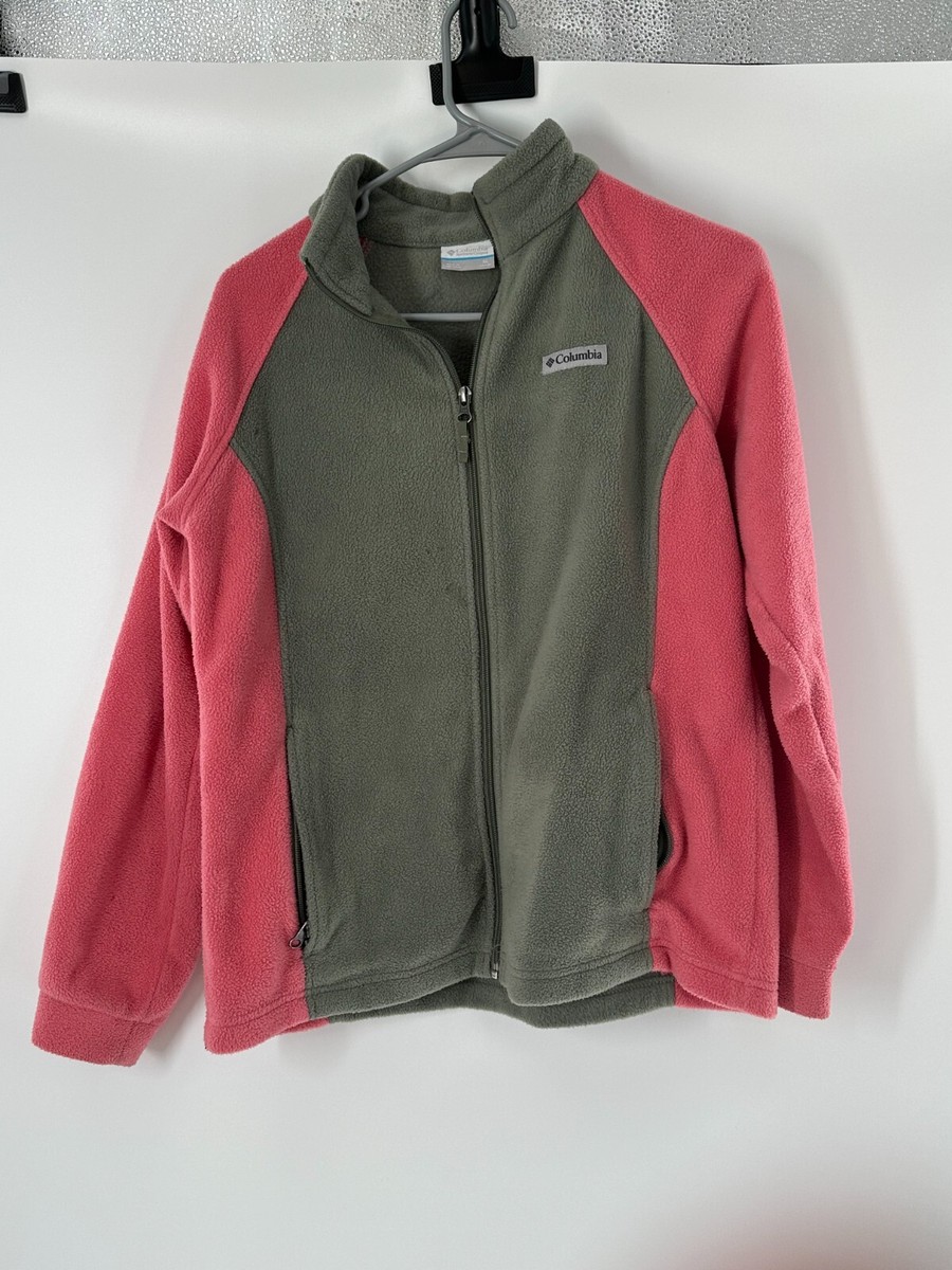 Columbia XL Fleece Pink/Gray Full Zip Hoodie/Jacket. | eBay