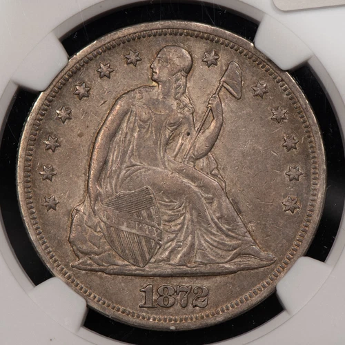 1872 $1 Seated Liberty Silver Dollar -Excellent Eye Appeal- NGC AU Dets - B3426