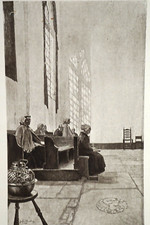 Antique Print Women in Church by Gunter Wendling ©1900 Barrie & Son