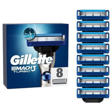 Pack 8 Lames GILLETTE MACH3 TURBO Lot Recharge Rasoir Gilette Match3 Mach 3 NEW*